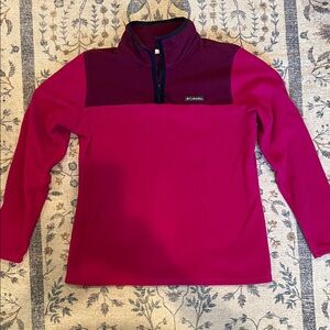 Columbia Women's Fleece Pullover - Bright Magenta with Dark Berry Yoke